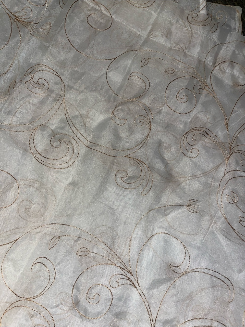Better Homes And Gardens Ivory Sheer Curtain Panel with Gold Embroidery